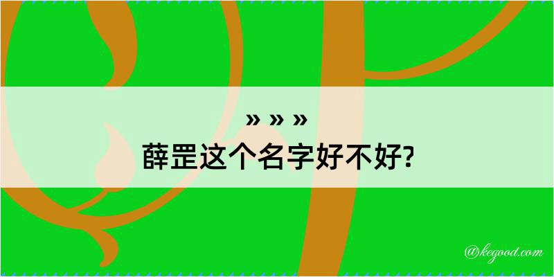 薛罡这个名字好不好?