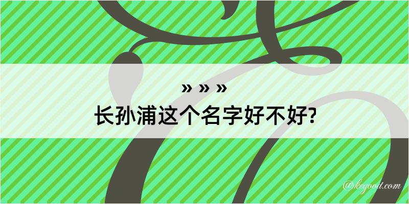 长孙浦这个名字好不好?