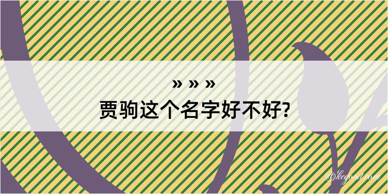 贾驹这个名字好不好?