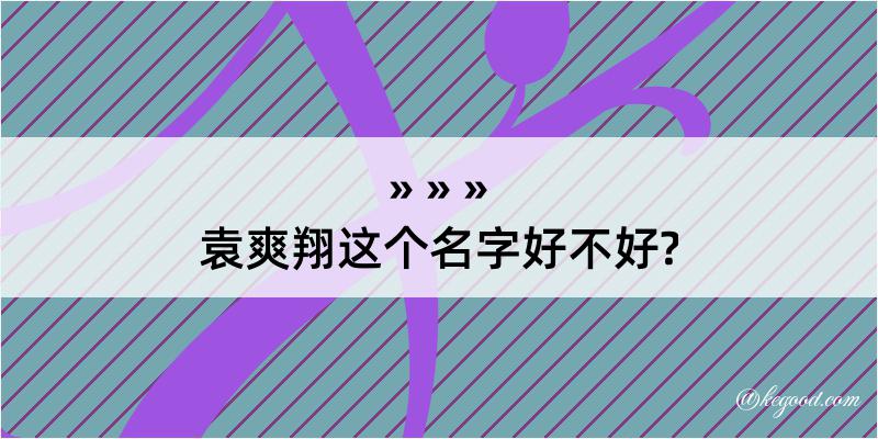 袁爽翔这个名字好不好?