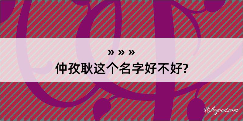 仲孜耿这个名字好不好?