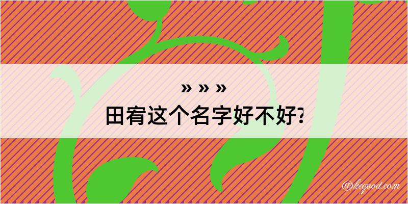 田宥这个名字好不好?