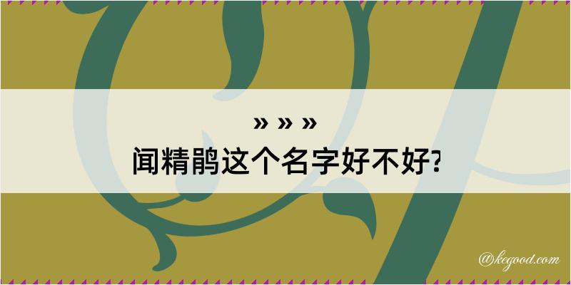 闻精鹃这个名字好不好?