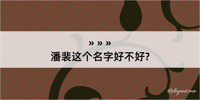 潘裴这个名字好不好?