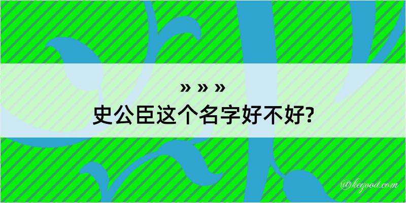 史公臣这个名字好不好?