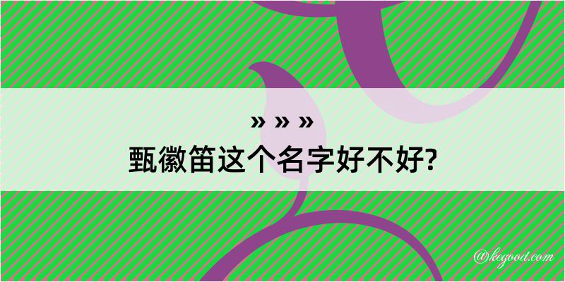 甄徽笛这个名字好不好?