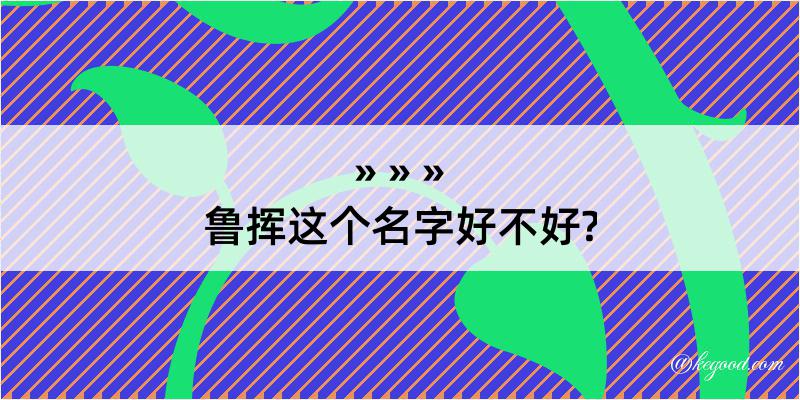 鲁挥这个名字好不好?