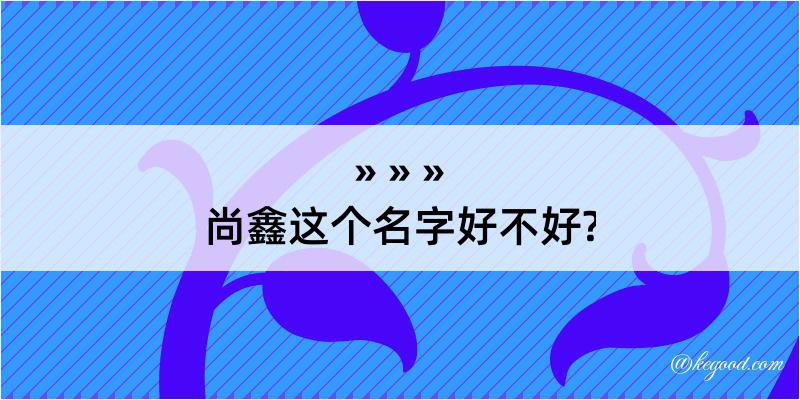 尚鑫这个名字好不好?