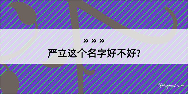 严立这个名字好不好?