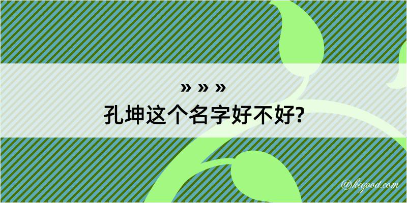 孔坤这个名字好不好?