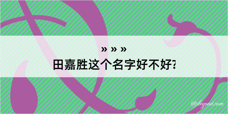 田嘉胜这个名字好不好?