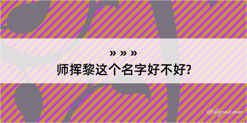 师挥黎这个名字好不好?