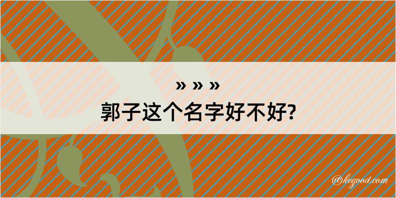 郭子这个名字好不好?