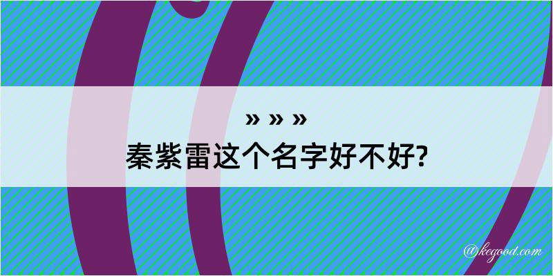 秦紫雷这个名字好不好?