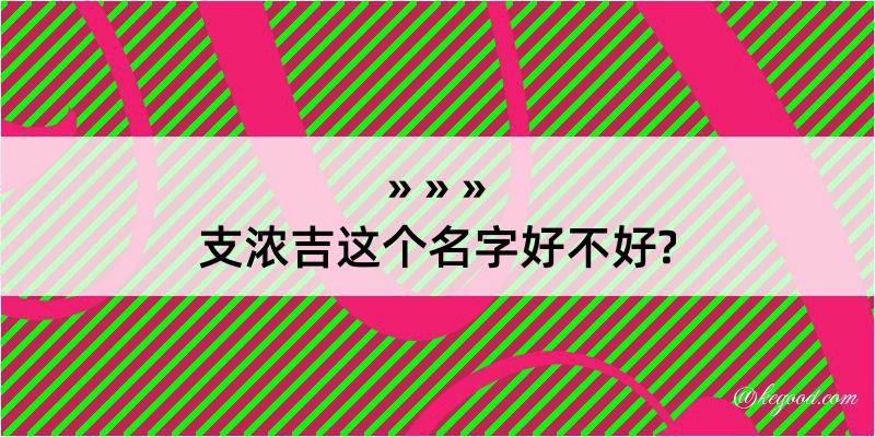 支浓吉这个名字好不好?