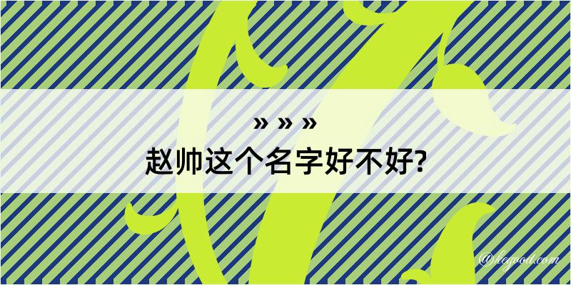 赵帅这个名字好不好?