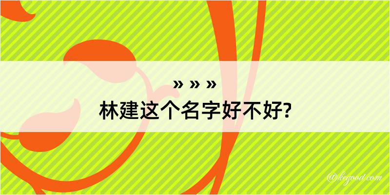 林建这个名字好不好?