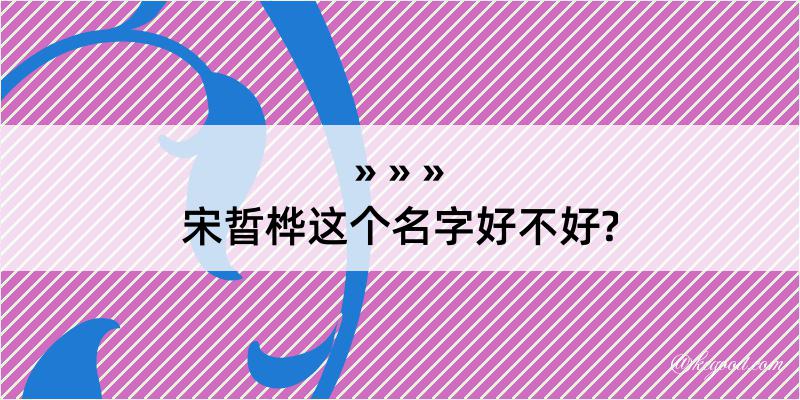 宋晢桦这个名字好不好?