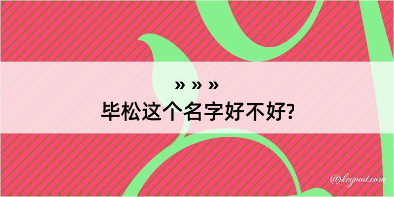 毕松这个名字好不好?