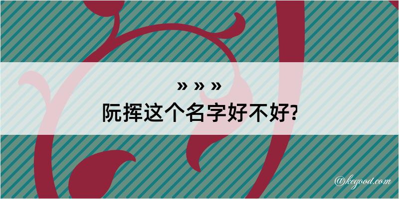 阮挥这个名字好不好?