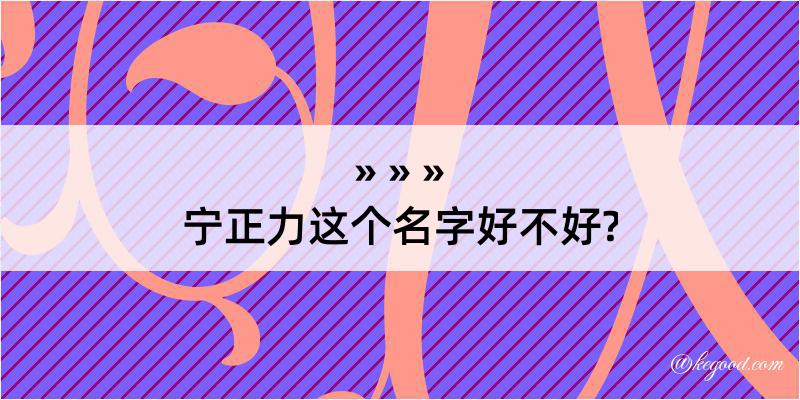 宁正力这个名字好不好?