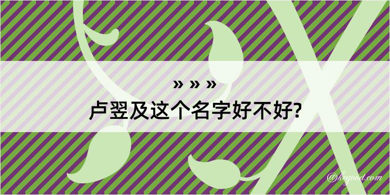 卢翌及这个名字好不好?