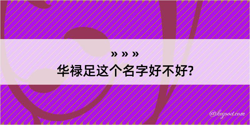 华禄足这个名字好不好?