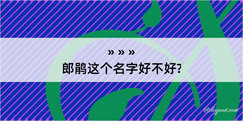 郎鹃这个名字好不好?