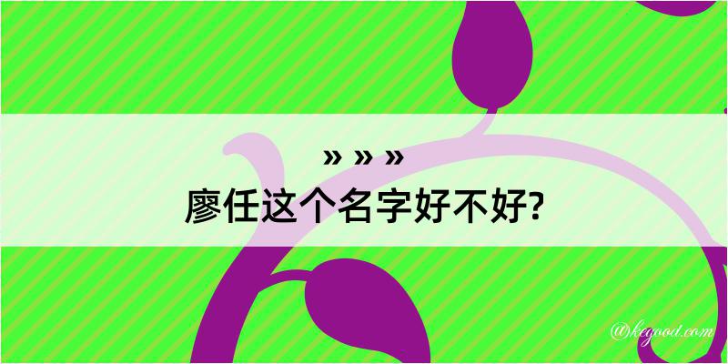 廖任这个名字好不好?