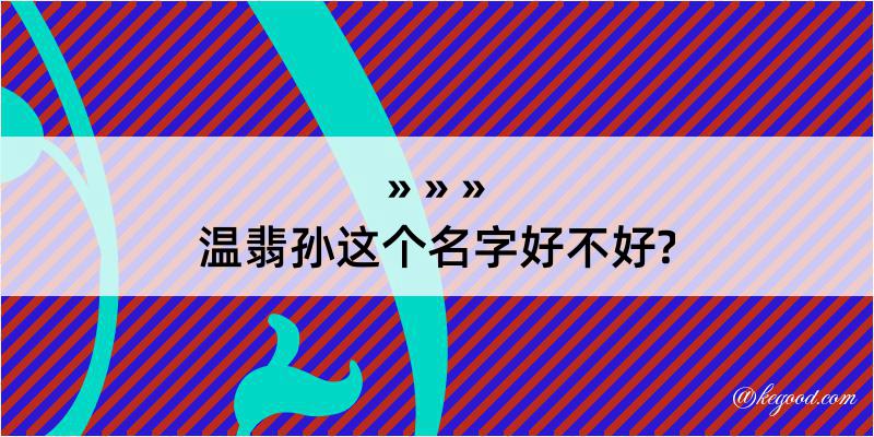 温翡孙这个名字好不好?