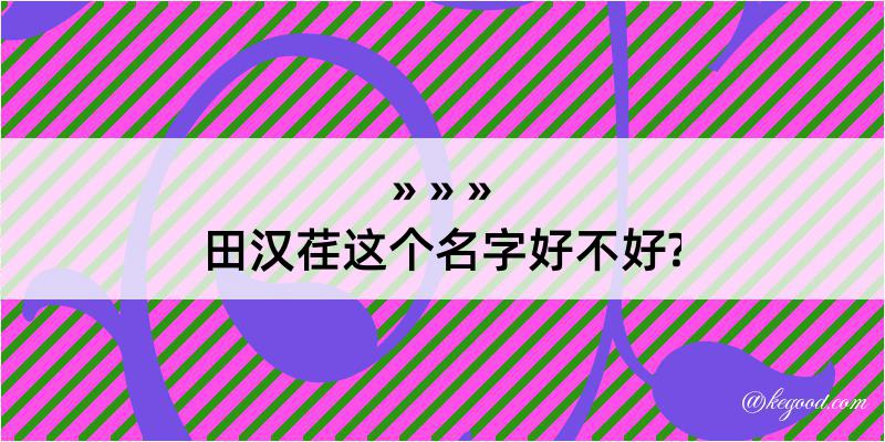 田汉荏这个名字好不好?