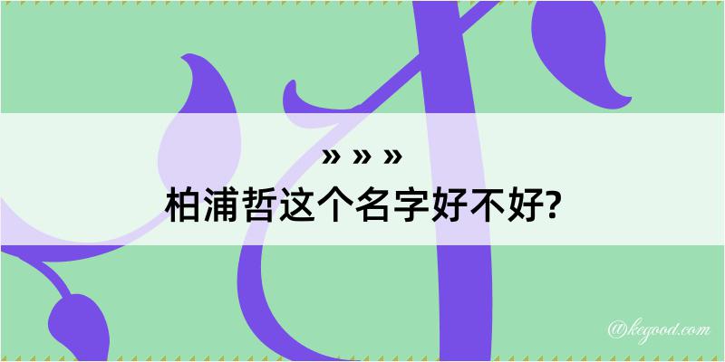 柏浦哲这个名字好不好?