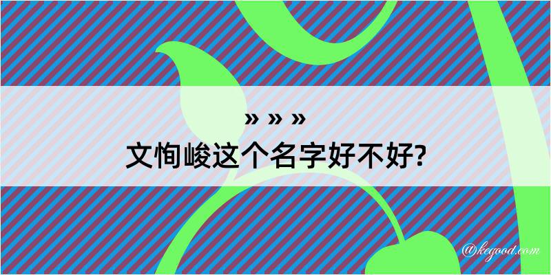 文恂峻这个名字好不好?