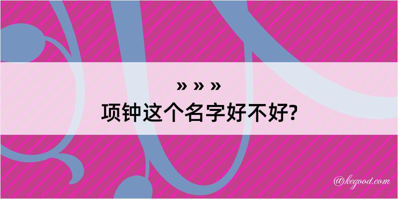 项钟这个名字好不好?