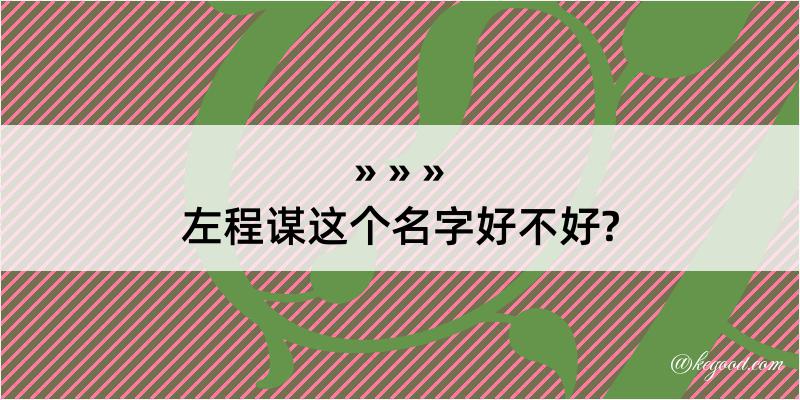 左程谋这个名字好不好?