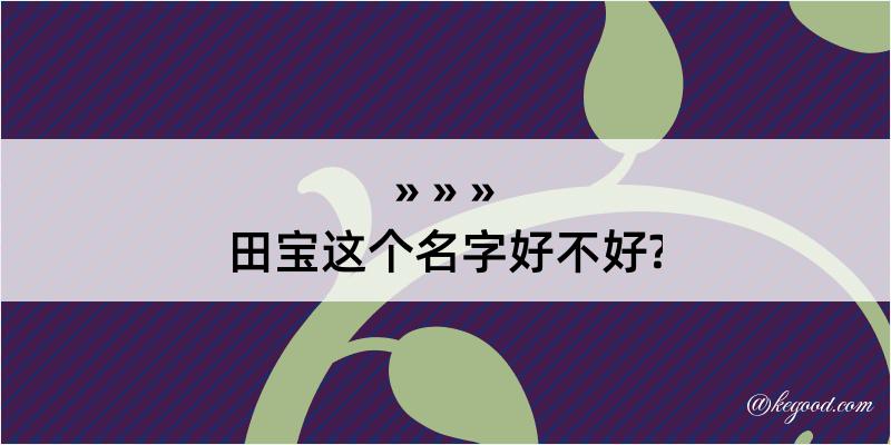 田宝这个名字好不好?