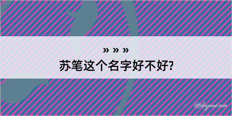 苏笔这个名字好不好?