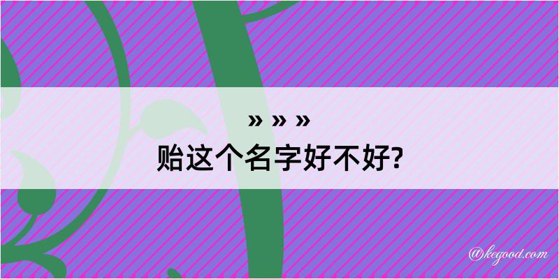 贻这个名字好不好?