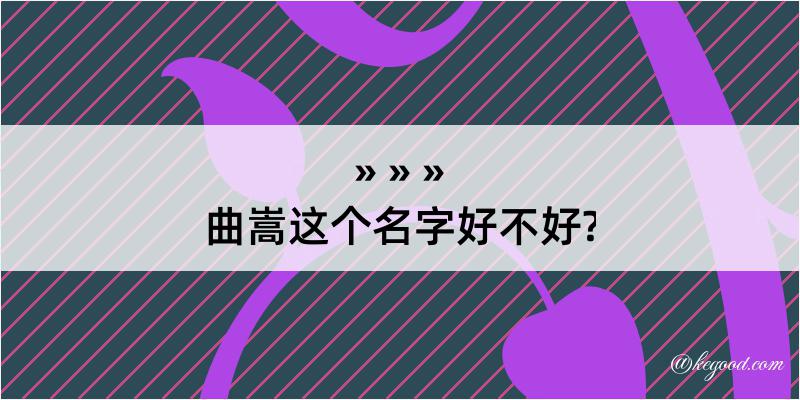 曲嵩这个名字好不好?