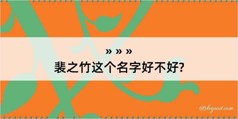 裴之竹这个名字好不好?