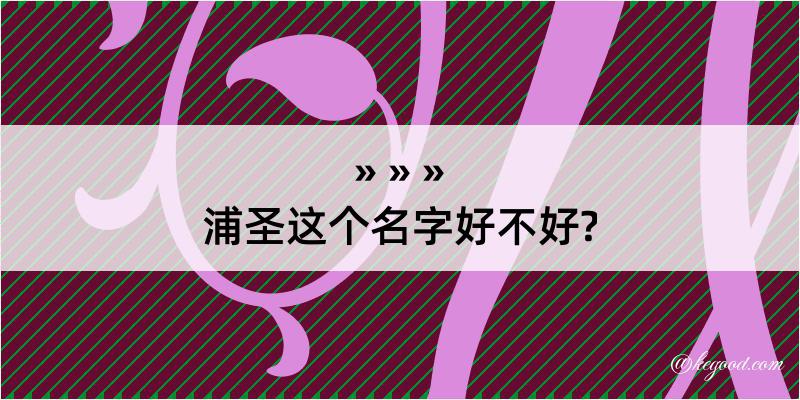 浦圣这个名字好不好?