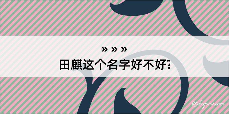 田麒这个名字好不好?