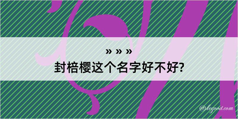 封棓樱这个名字好不好?