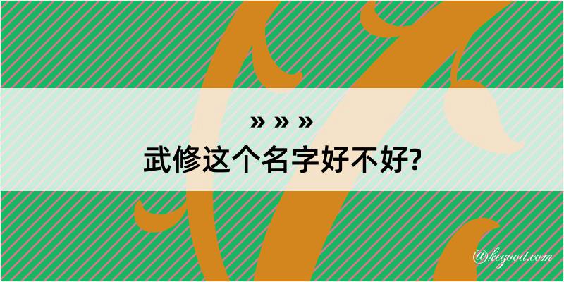 武修这个名字好不好?