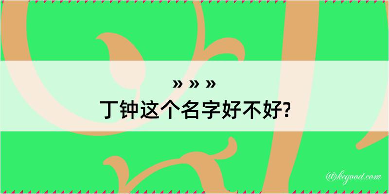 丁钟这个名字好不好?