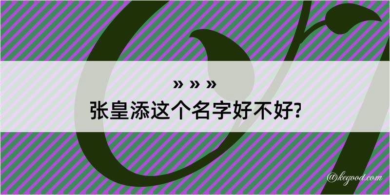 张皇添这个名字好不好?