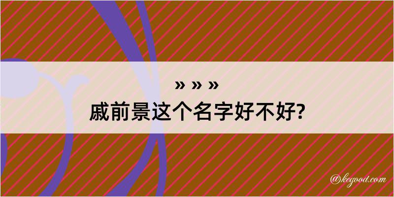 戚前景这个名字好不好?