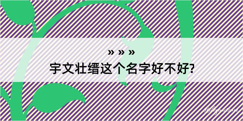 宇文壮缙这个名字好不好?