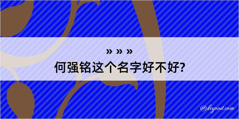 何强铭这个名字好不好?