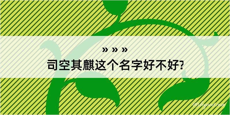 司空其麒这个名字好不好?